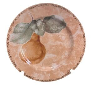 Cheri Blum 222 Fifth Cortland Salad Plate 8.25" Pear Stoneware Disc.Tuscan Fruit